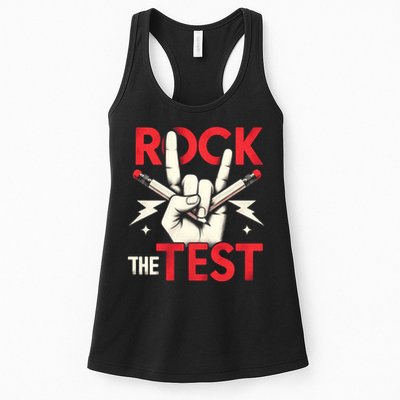 Testing Day Rock The Test Rock Music Teach.er Student Womens Tank Top