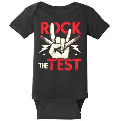 Testing Day Rock The Test Rock Music Teach.er Student Baby Bodysuit
