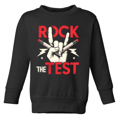 Testing Day Rock The Test Rock Music Teach.er Student Toddler Sweatshirt