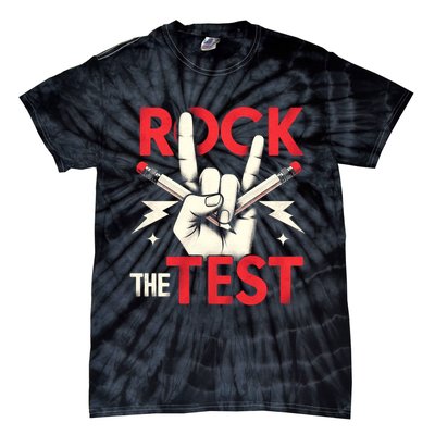 Testing Day Rock The Test Rock Music Teach.er Student Tie-Dye T-Shirt