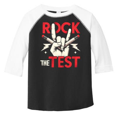 Testing Day Rock The Test Rock Music Teach.er Student Toddler Fine Jersey T-Shirt