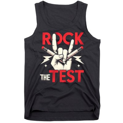 Testing Day Rock The Test Rock Music Teach.er Student Tank Top