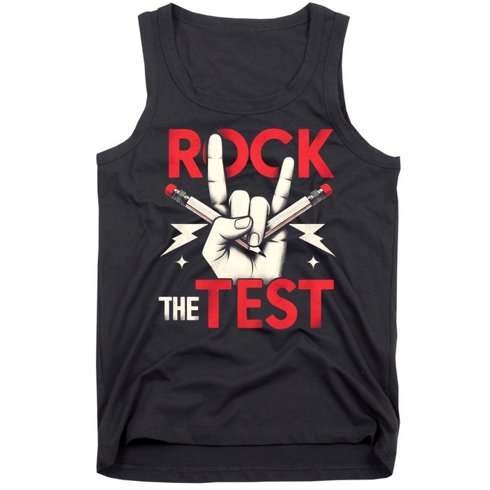 Testing Day Rock The Test Rock Music Teach.er Student Tank Top