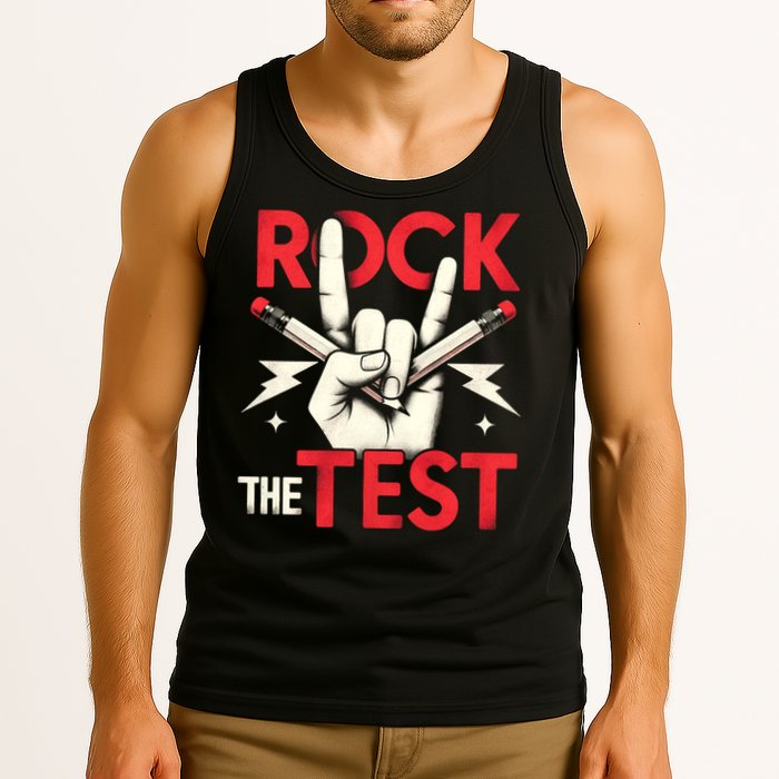 Testing Day Rock The Test Rock Music Teach.er Student Tank Top