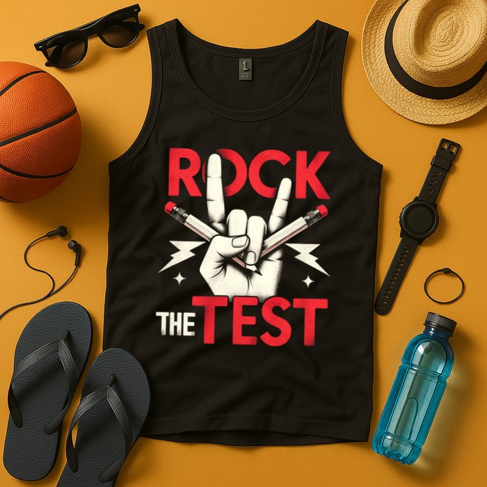 Testing Day Rock The Test Rock Music Teach.er Student Tank Top