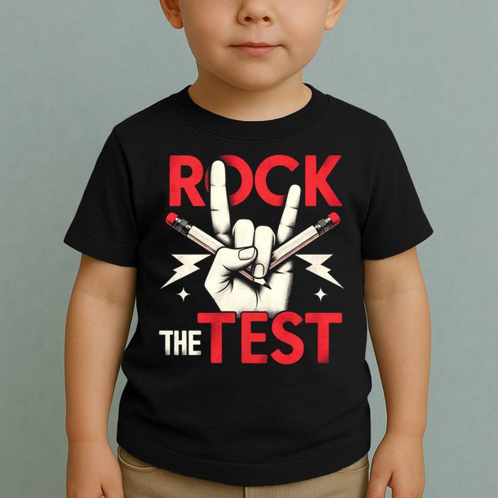 Testing Day Rock The Test Rock Music Teach.er Student Toddler T-Shirt