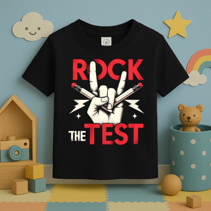 Testing Day Rock The Test Rock Music Teach.er Student Toddler T-Shirt