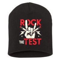 Testing Day Rock The Test Rock Music Teach.er Student Short Acrylic Beanie