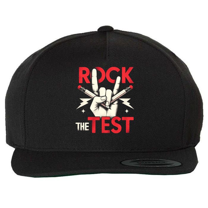 Testing Day Rock The Test Rock Music Teach.er Student Wool Snapback Cap
