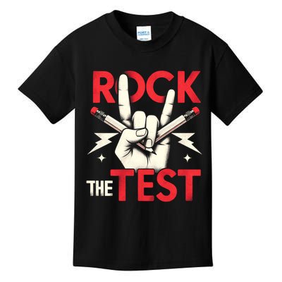 Testing Day Rock The Test Rock Music Teach.er Student Kids T-Shirt