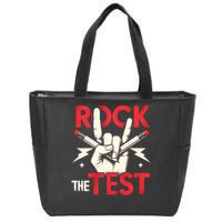 Testing Day Rock The Test Rock Music Teach.er Student Zip Tote Bag
