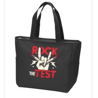 Testing Day Rock The Test Rock Music Teach.er Student Zip Tote Bag
