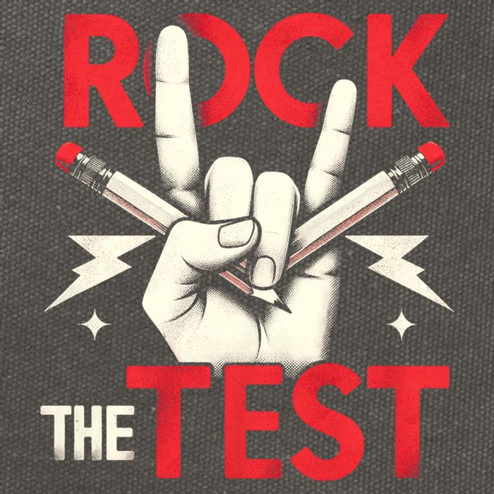 Testing Day Rock The Test Rock Music Teach.er Student Cotton Canvas Backpack