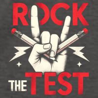 Testing Day Rock The Test Rock Music Teach.er Student Vector Backpack