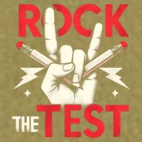 Testing Day Rock The Test Rock Music Teach.er Student Garment-Dyed Women's Muscle Tee