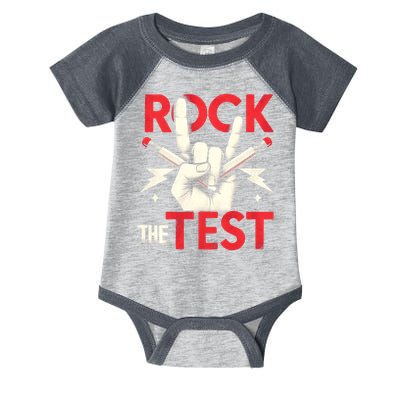 Testing Day Rock The Test Rock Music Teach.er Student Infant Baby Jersey Bodysuit