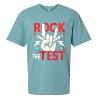 Testing Day Rock The Test Rock Music Teach.er Student Sueded Cloud Jersey T-Shirt