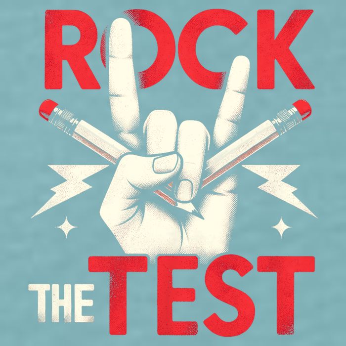 Testing Day Rock The Test Rock Music Teach.er Student Sueded Cloud Jersey T-Shirt