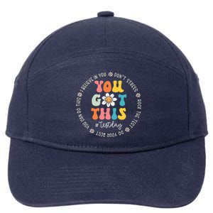 Test Day Rock The Test Teacher Testing Day You Got This 7-Panel Snapback Hat