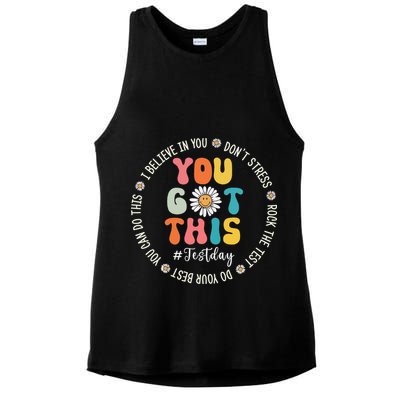 Test Day Rock The Test Teacher Testing Day You Got This Ladies PosiCharge Tri-Blend Wicking Tank