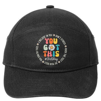 Test Day Rock The Test Teacher Testing Day You Got This 7-Panel Snapback Hat