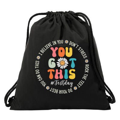 Test Day Rock The Test Teacher Testing Day You Got This Drawstring Bag