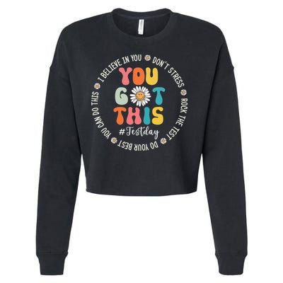 Test Day Rock The Test Teacher Testing Day You Got This Cropped Pullover Crew