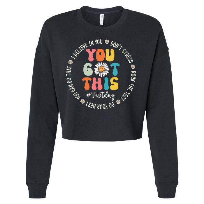 Test Day Rock The Test Teacher Testing Day You Got This Cropped Pullover Crew
