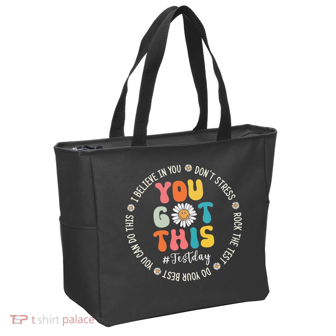 Test Day Rock The Test Teacher Testing Day You Got This Zip Tote Bag