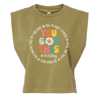 Test Day Rock The Test Teacher Testing Day You Got This Garment-Dyed Women's Muscle Tee