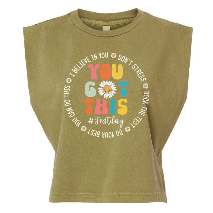 Test Day Rock The Test Teacher Testing Day You Got This Garment-Dyed Women's Muscle Tee