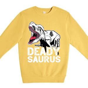 T Deadysaurus Rex Bones Daddy Saurus Halloween Dinosaur Great Gift Premium Crewneck Sweatshirt