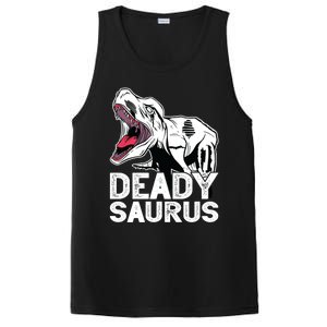 T Deadysaurus Rex Bones Daddy Saurus Halloween Dinosaur Great Gift PosiCharge Competitor Tank