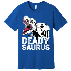 T Deadysaurus Rex Bones Daddy Saurus Halloween Dinosaur Great Gift Premium T-Shirt