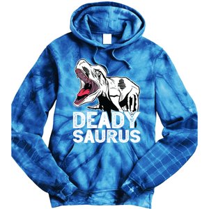 T Deadysaurus Rex Bones Daddy Saurus Halloween Dinosaur Great Gift Tie Dye Hoodie