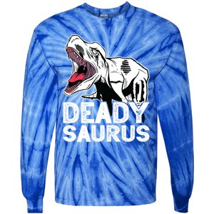 T Deadysaurus Rex Bones Daddy Saurus Halloween Dinosaur Great Gift Tie-Dye Long Sleeve Shirt