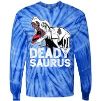 T Deadysaurus Rex Bones Daddy Saurus Halloween Dinosaur Great Gift Tie-Dye Long Sleeve Shirt