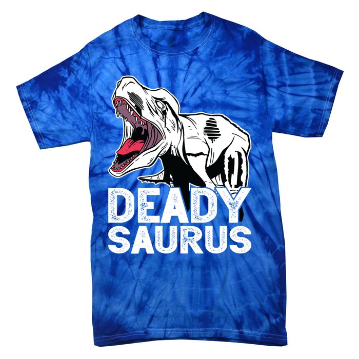 T Deadysaurus Rex Bones Daddy Saurus Halloween Dinosaur Great Gift Tie-Dye T-Shirt