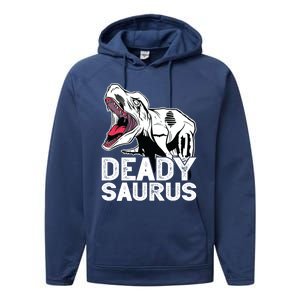 T Deadysaurus Rex Bones Daddy Saurus Halloween Dinosaur Great Gift Performance Fleece Hoodie