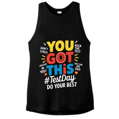 Test Day Rock The Test You Got This Teacher Test Testing Ladies PosiCharge Tri-Blend Wicking Tank