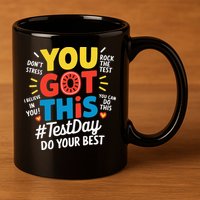 Test Day Rock The Test You Got This Teacher Test Testing 11oz C Handle Ceramic Mug
