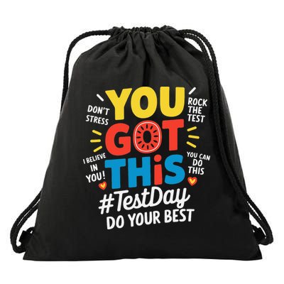 Test Day Rock The Test You Got This Teacher Test Testing Drawstring Bag