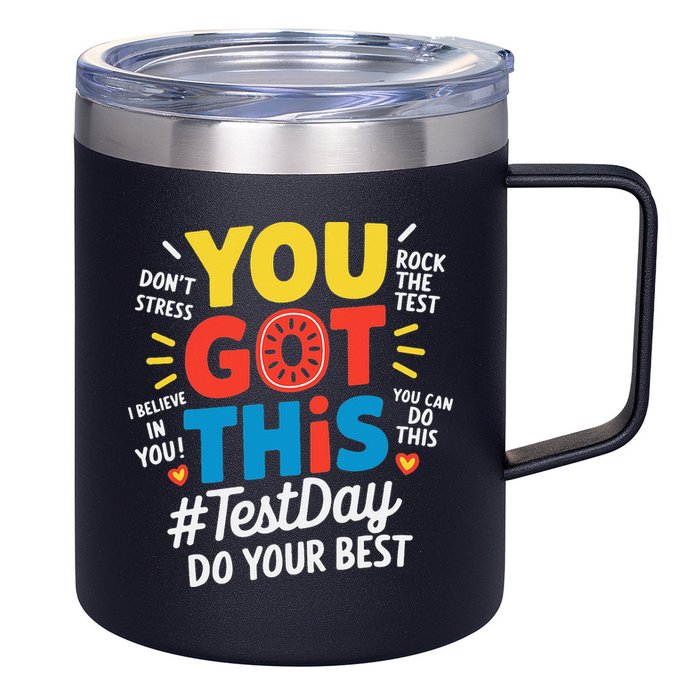 Test Day Rock The Test You Got This Teacher Test Testing 12oz Stainless Steel Coffee Mug