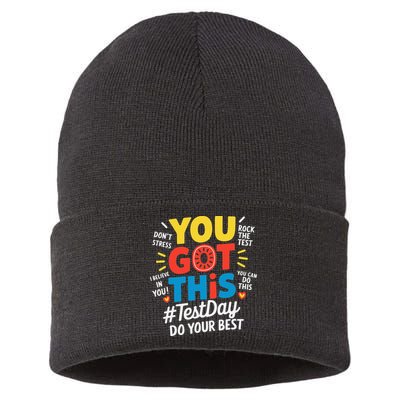 Test Day Rock The Test You Got This Teacher Test Testing Sustainable Knit Beanie