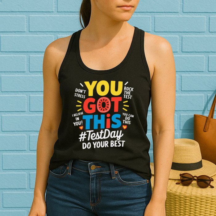 Test Day Rock The Test You Got This Teacher Test Testing Womens Tank Top