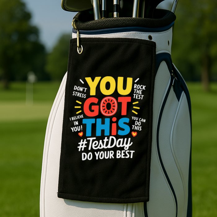 Test Day Rock The Test You Got This Teacher Test Testing Golf Towel