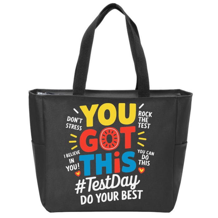 Test Day Rock The Test You Got This Teacher Test Testing Zip Tote Bag