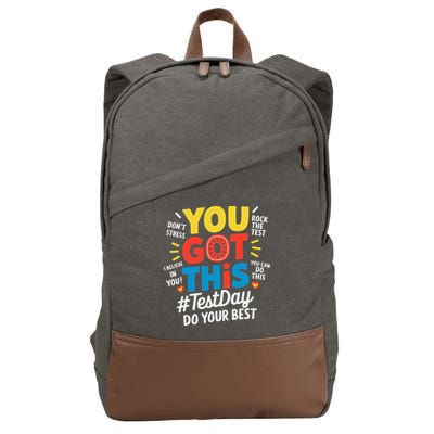Test Day Rock The Test You Got This Teacher Test Testing Cotton Canvas Backpack