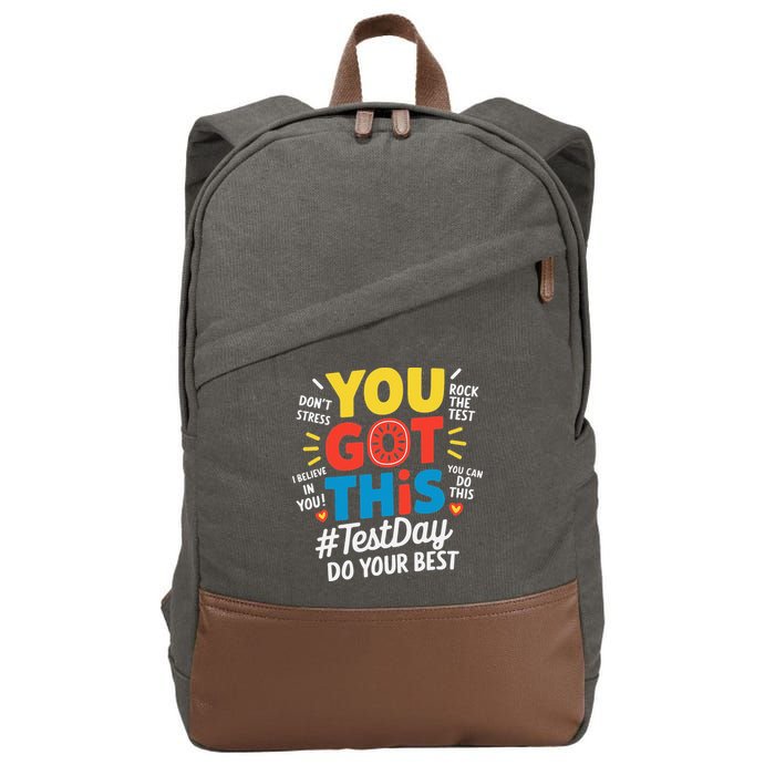 Test Day Rock The Test You Got This Teacher Test Testing Cotton Canvas Backpack