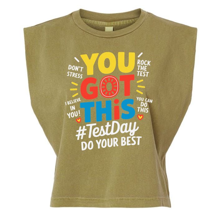 Test Day Rock The Test You Got This Teacher Test Testing Garment-Dyed Women's Muscle Tee